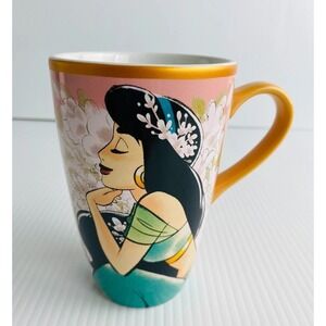Disney Store Princess Jasmine Ceramic Mug Pink & Teal 14 oz